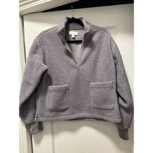 Free Assembly Womens Purple Sherpa Fleece Quarter Zip Pullover XS WKN00043